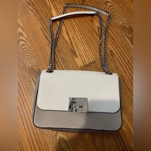 White and grey Micheal Kors purse